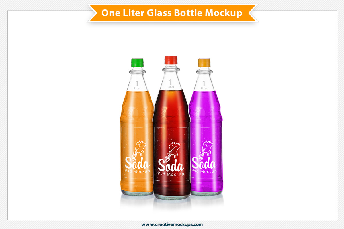One Liter Glass Bottle Mockup, a Product Mockup by Plus Media (Photo 1 of 7)