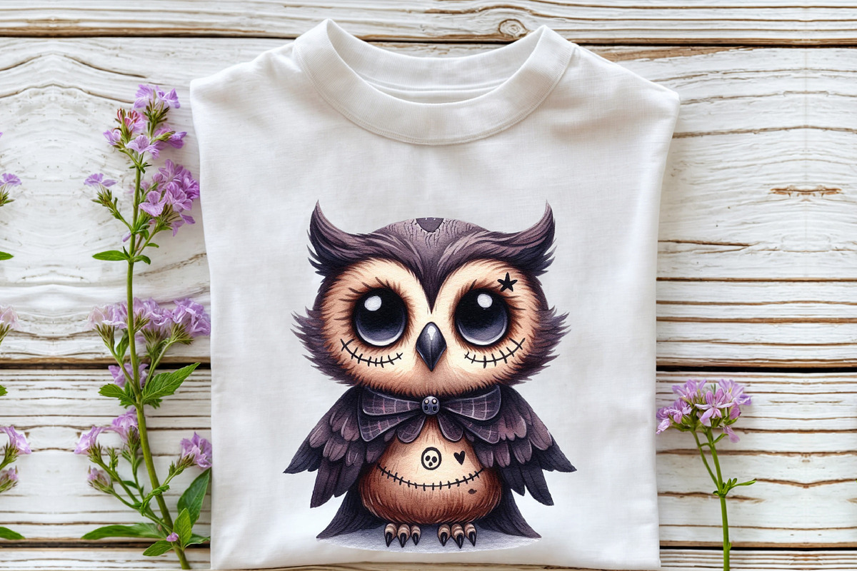 Watercolor Spooky Owls Clipart, an Illustration by Rose Art (Photo 3 of 7)