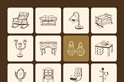 Furniture Doodle Icon Set, an Outline Icon by Vectors Market (Thumbnail 8 of 8)