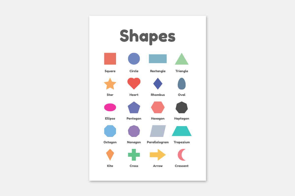 Shapes for Kids Geometric Poster, a Decorative Illustration by TukTuk Design (Photo 1 of 6)