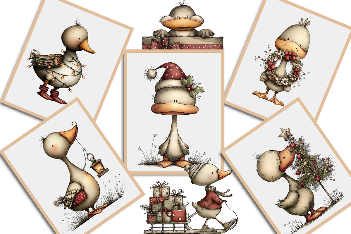 Whimsical Geese Clipart Bundle, an Illustration by Creative Art (Photo 7 of 10)