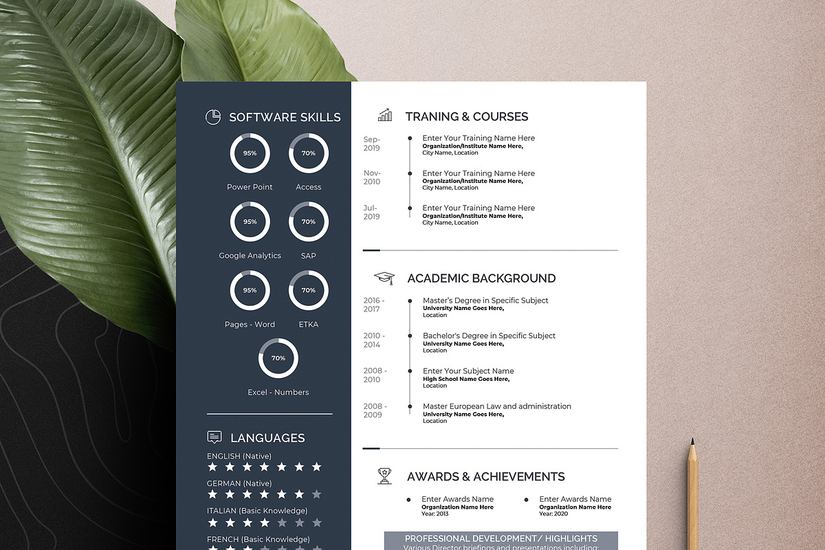 Resume Cv Template Word Apple Pages, a Resume Template by Tbunny (Photo 7 of 9)