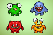 Set of Four Funny Monsters, an Illustration by yuanden graphics (Thumbnail 3 of 5)