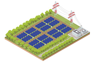 Isometric Photovoltaics, Solar, an Illustration by Golden Sikorka