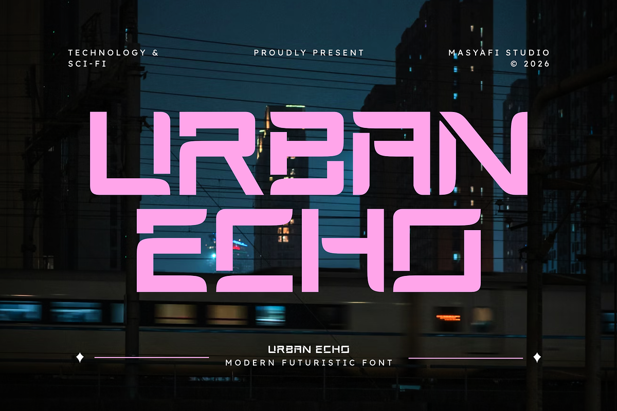 Urban Echo | Modern Futuristic Font, a Sans Serif Font by Masyafi Studio (Photo 1 of 8)