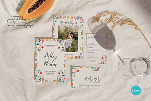 Wildflower Wedding Invitation Set, an Invitation Template by StudioVonBraitenberg