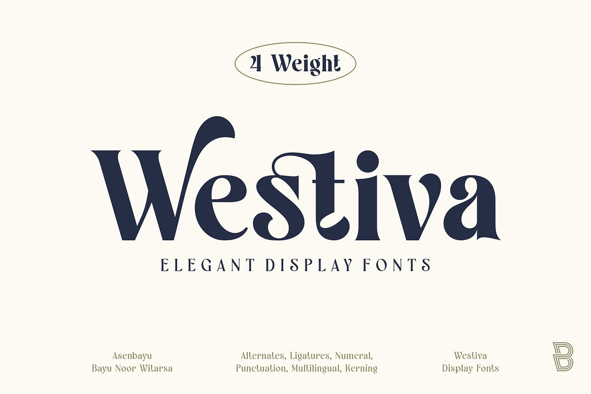 Westiva Fonts Family, a Serif Font by Asenbayu (Photo 1 of 14)