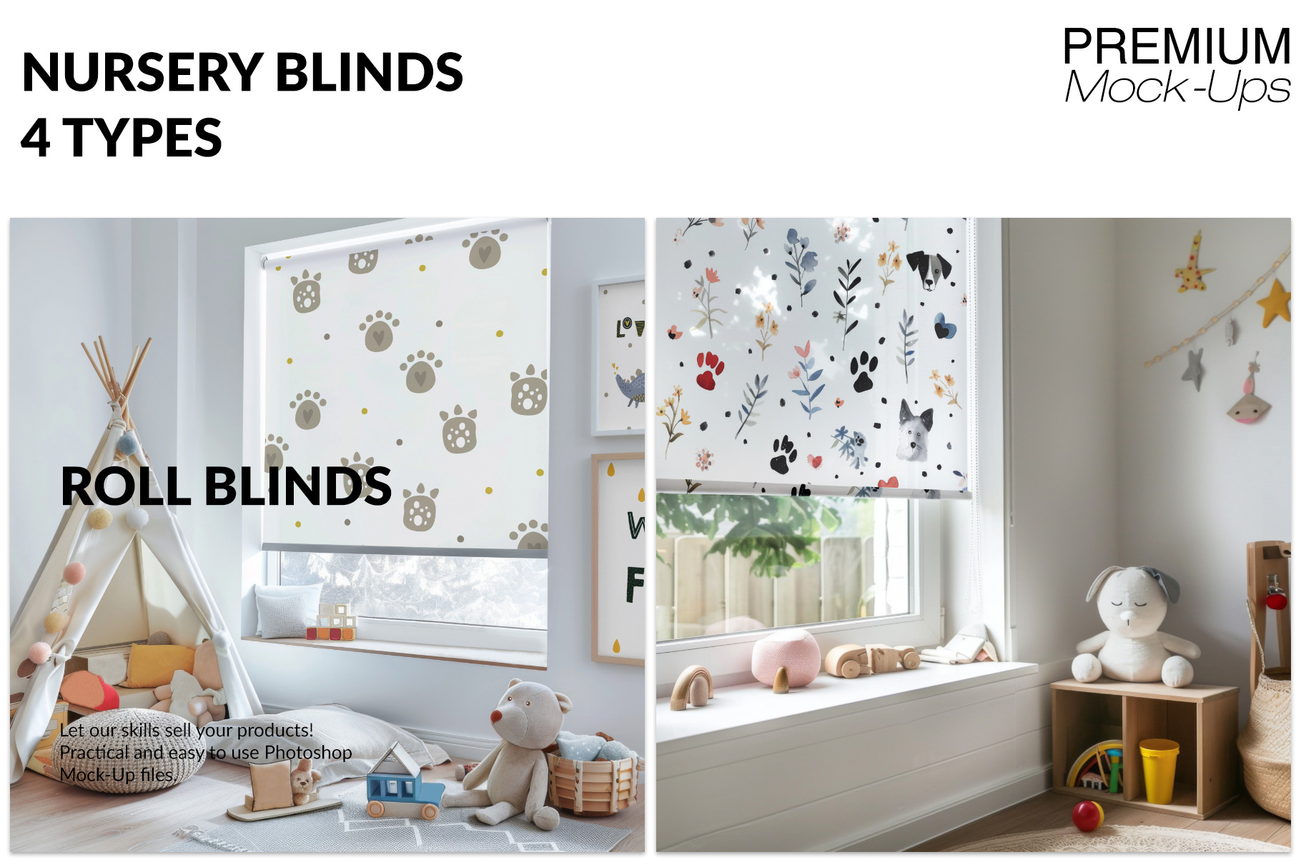 Nursery Blinds Mockups 4 Types, a Household Mockup by mockups