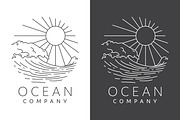 Ocean waves line art circular logo, a Branding & Logo Template by Saba Vector (Thumbnail 1 of 3)