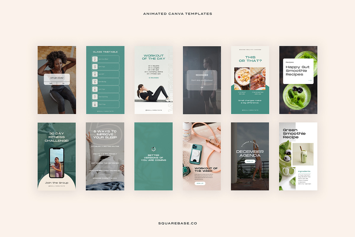 Animated Workout Story Templates, a Social Media Template by Squarebase Templates (Photo 5 of 5)