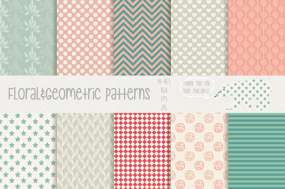 Floral&Geometric patterns preview 3