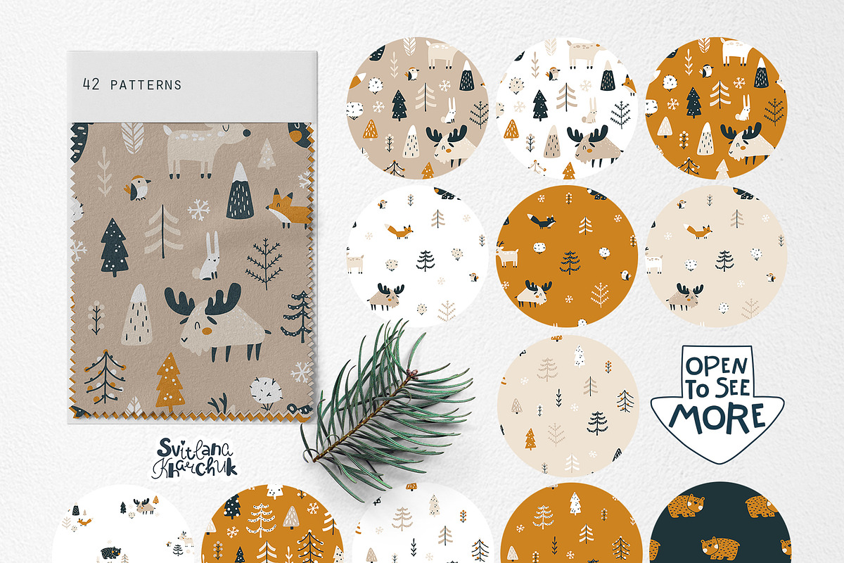 Winter Forest pattern collection, a Pattern Graphic by Svitlana Kharchuk (Photo 3 of 9)
