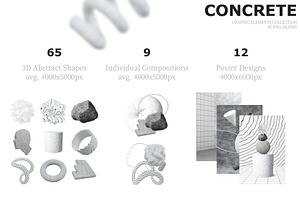 Concrete Brutal 3D Shapes Graphics