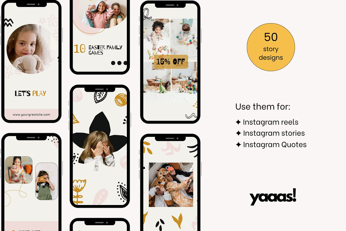Kids Instagram Post & Stories Canva, a Social Media Template by Yaaas Design (Photo 10 of 16)