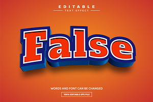 False 3D Editable Text Effect