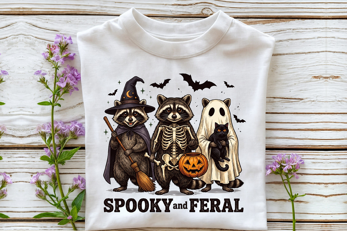 Creepy Cute Raccoon Ghost Png, a Work Illustration by Sublimation Artist (Photo 3 of 9)
