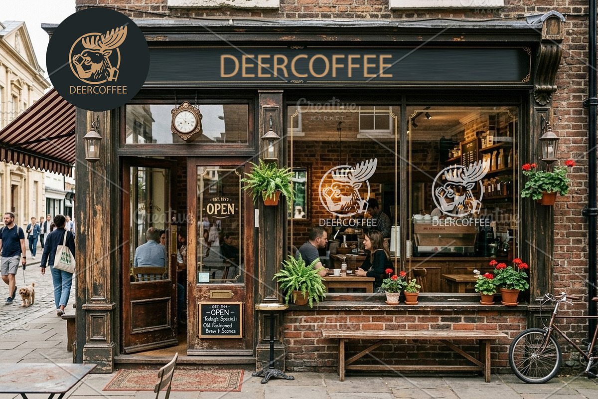 Deer Coffee Moose Logo Vector, a Branding & Logo Template by Atlantis X Nurman Arbai (Photo 2 of 2)