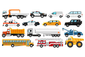 Service cars set, an Education Illustration by studioworkstock