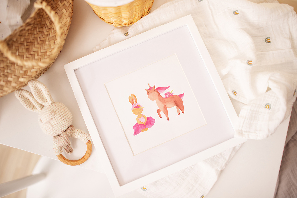 Little Ballerina Watercolor Clipart, an Animal Illustration by natalisart (Photo 13 of 13)