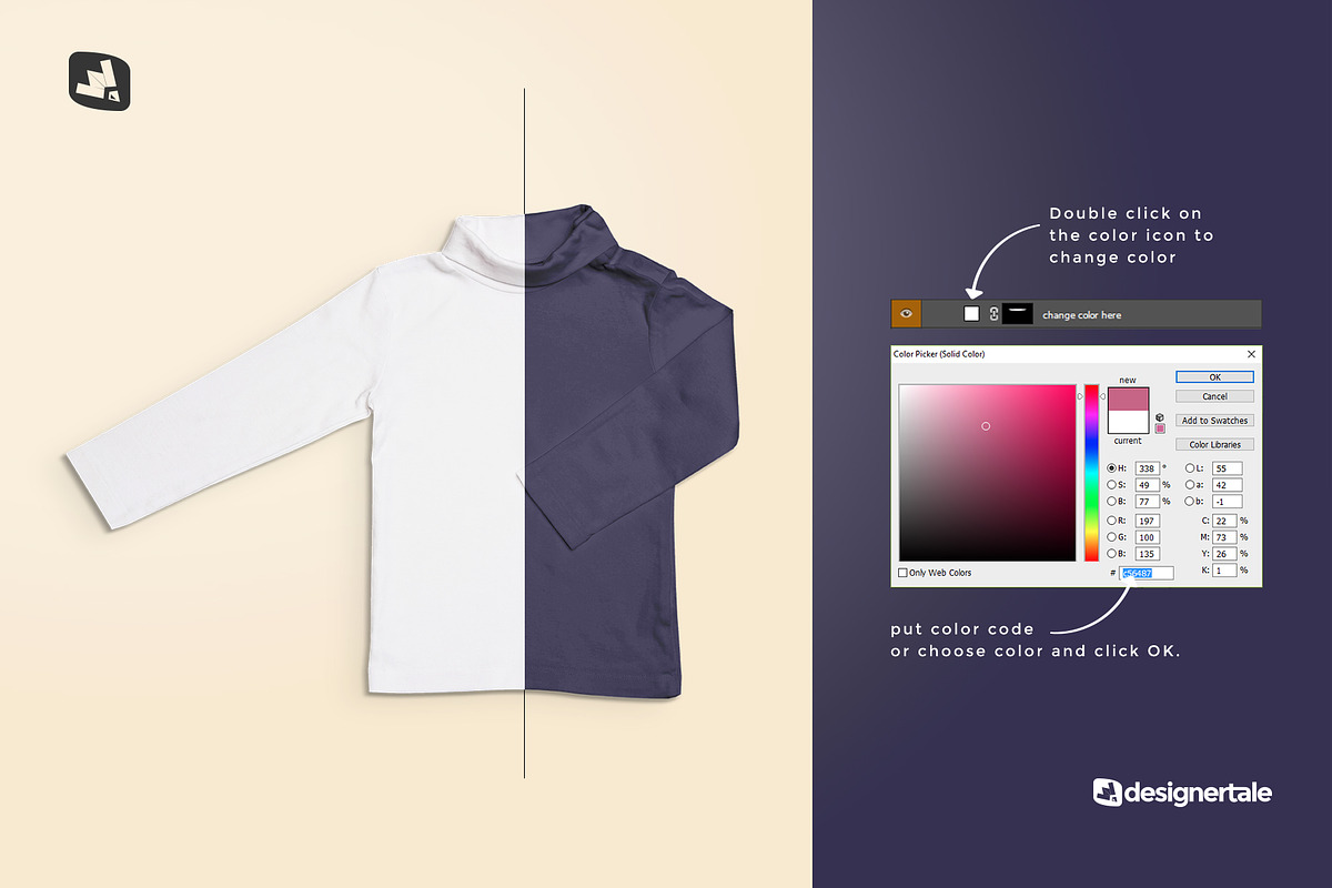 Toddler Turtle Neck Tshirt Mockup, a Shirt Mockup by Designertale (Photo 3 of 11)