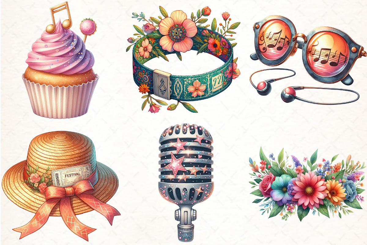 Picnic Party Music Festival Clipart, an Illustration by Pixels.Craft (Photo 3 of 7)