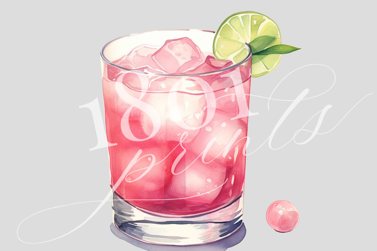 Pink Melon Ball Cocktail, a Food Illustration by 1801Prints (Photo 3 of 4)