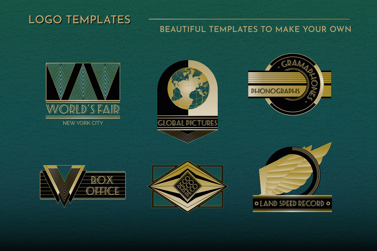 Art Deco Graphics Collection Vol 2, a Decorative Illustration by Wingsart Studio (Photo 5 of 11)