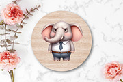 Watercolor Funny Grumpy Elephant PNG, an Illustration by CraftArtStudio (Thumbnail 4 of 5)