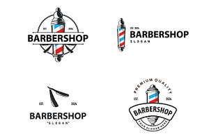 Barbershop Logo Barber Scissors, a Branding & Logo Template by Maylianaw28