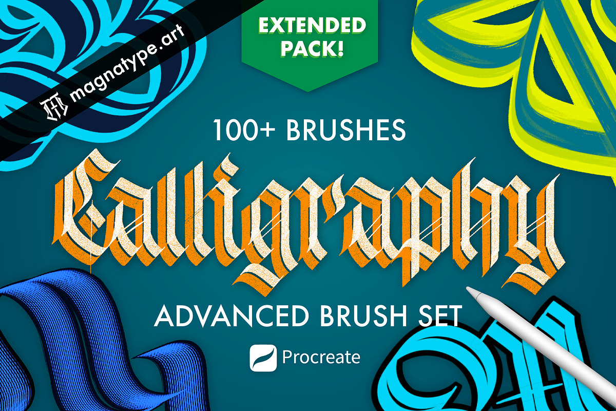 Advanced Calligraphy Brush set, a Brush Add-On by Magnatype (Photo 1 of 10)