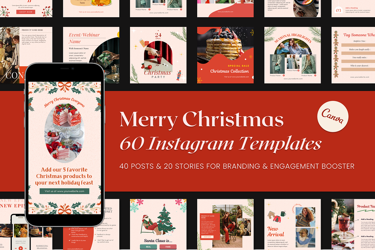 Christmas Instagram Bundle| Canva, a Social Media Template by DesignbySamVN (Photo 1 of 10)