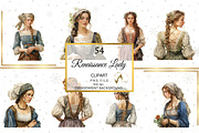 Renaissance Lady Watercolor Clipart, a Person Illustration by NiiiNArt (Thumbnail 5 of 9)
