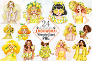 Summer Lemon Woman Clipart, an Illustration by RobertsArt (Thumbnail 1 of 7)
