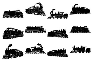 Steam locomotive and diesel train, a Transportation Illustration by jahid234