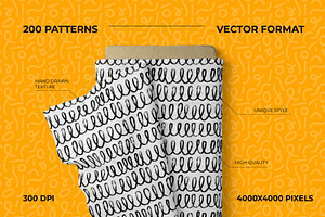 200 Hand Drawn Seamless Patterns