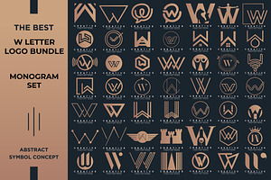 Letter W Logo Bundle WW Monogram Set