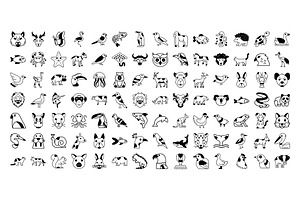 Animal And Birds Icons Pack AI SVG