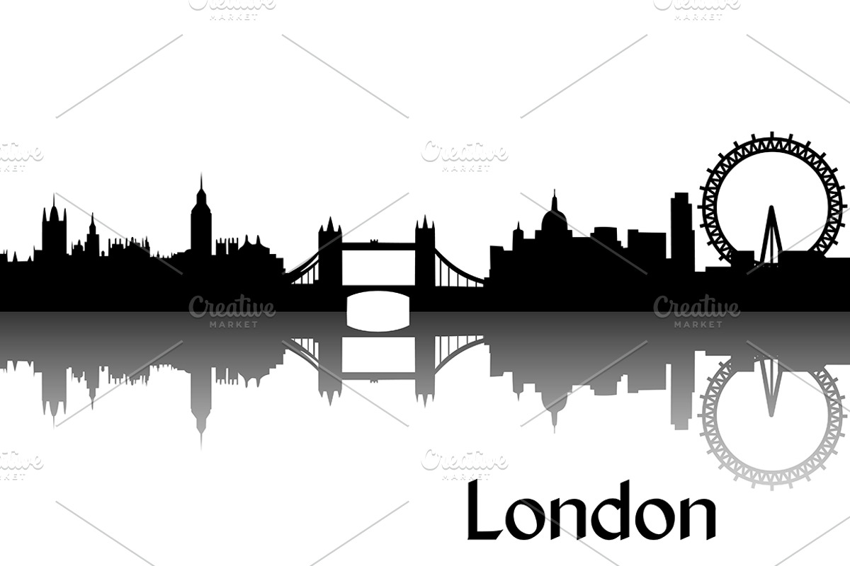 Vector silhouette of London, an Illustration by Designifty