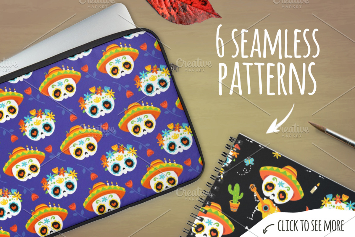 Day of the Dead set, a Decorative Illustration by SunnyWS (Photo 4 of 9)