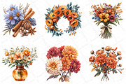 Watercolor Fall Floral Clipart, an Illustration by DreamPrint404 (Thumbnail 4 of 6)