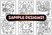 Easy Cozy Girl Christmas Coloring, a Seasonal Illustration by Craftsbeefy (Thumbnail 2 of 4)