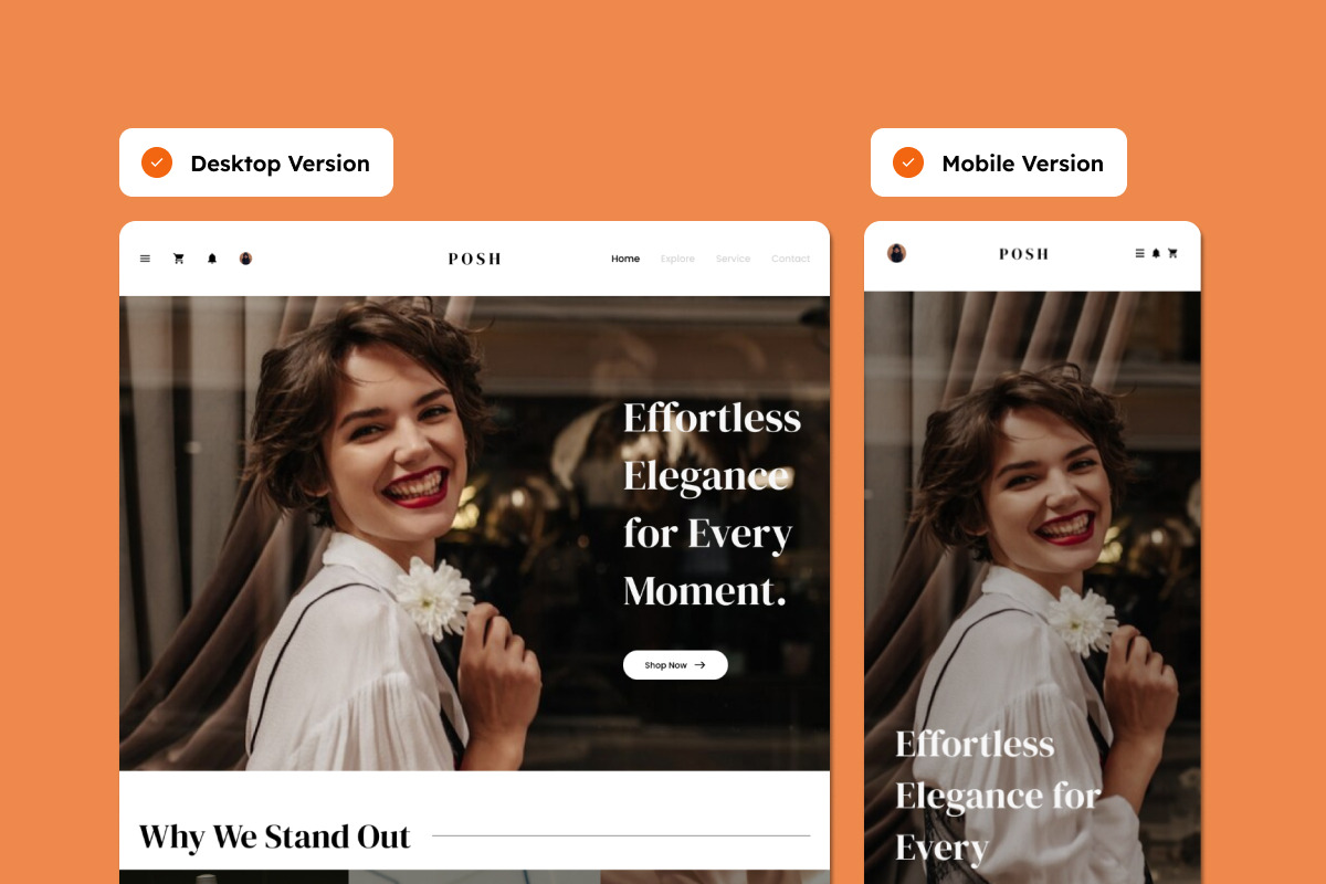 Posh - E-Commerce Landing Page, a Landing Page Template by productype1 (Photo 2 of 5)