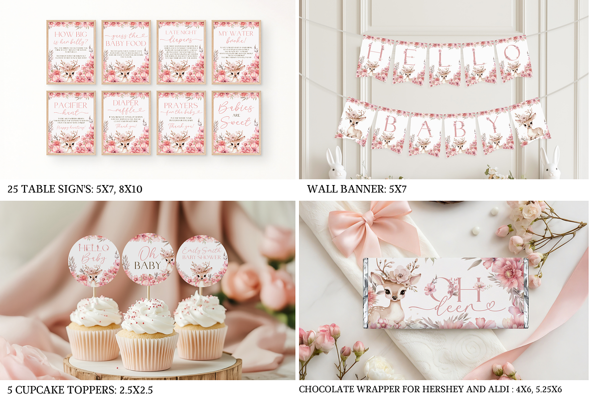 Oh Deer Baby Shower Bundle, an Invitation Template by Digital_Mind (Photo 7 of 8)