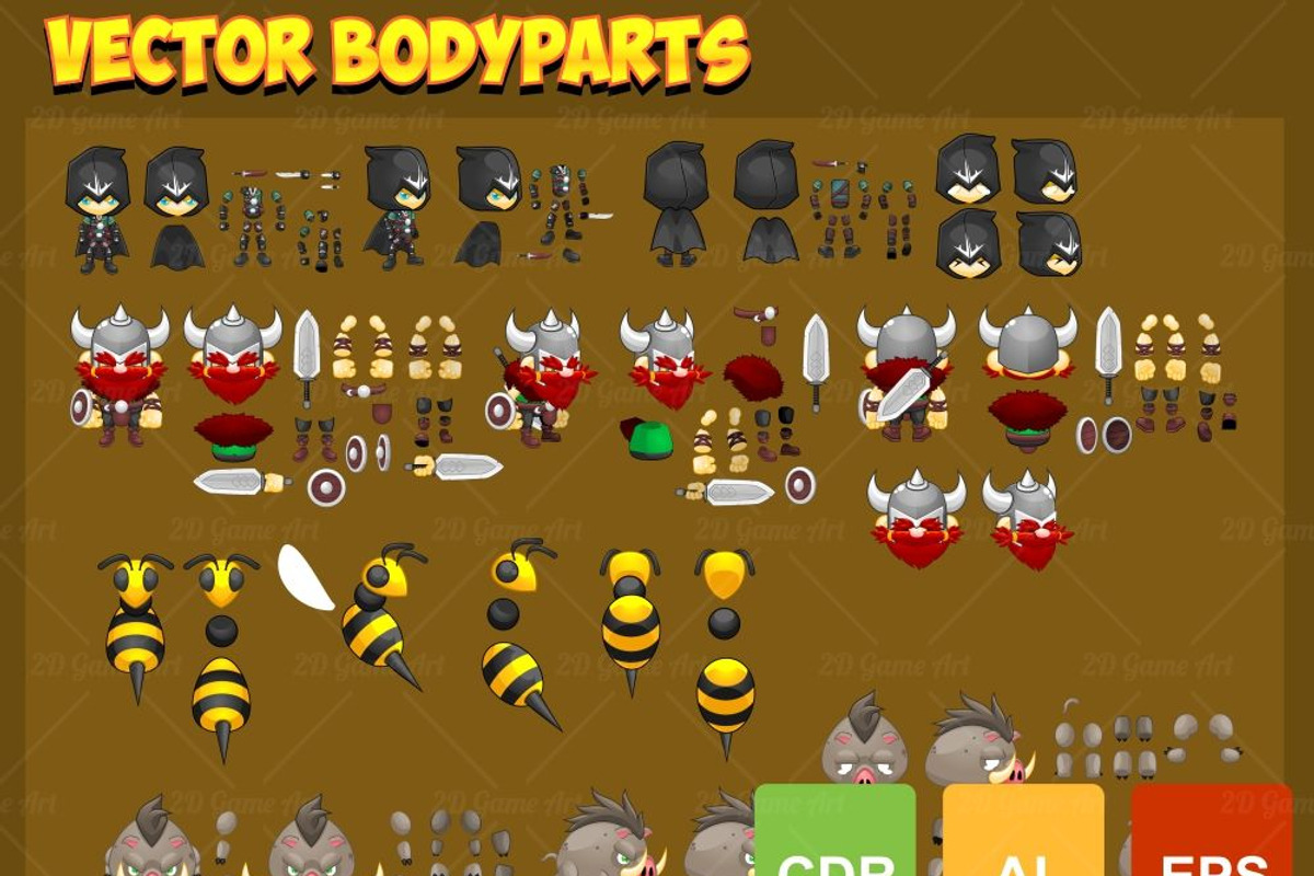 Assassin & Viking - Game Sprites, an Illustration by pzUH (Photo 4 of 5)