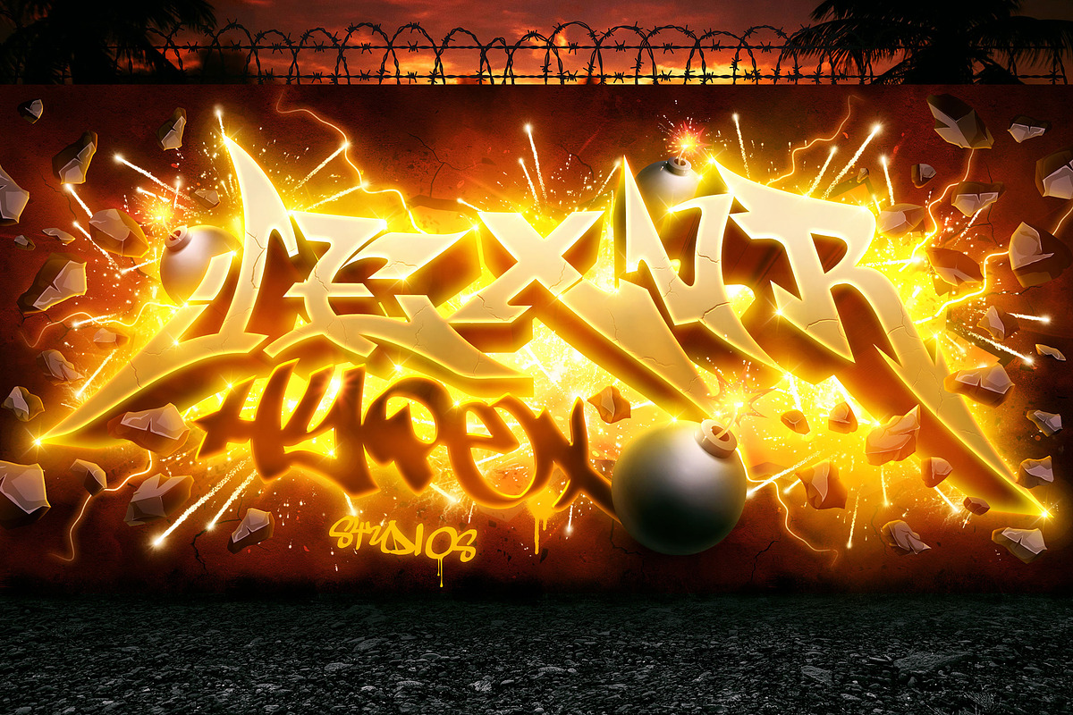 Graffiti Text Effects (10 PSD Files), a Layer Style Add-On by Hyperpix Productions (Photo 9 of 14)