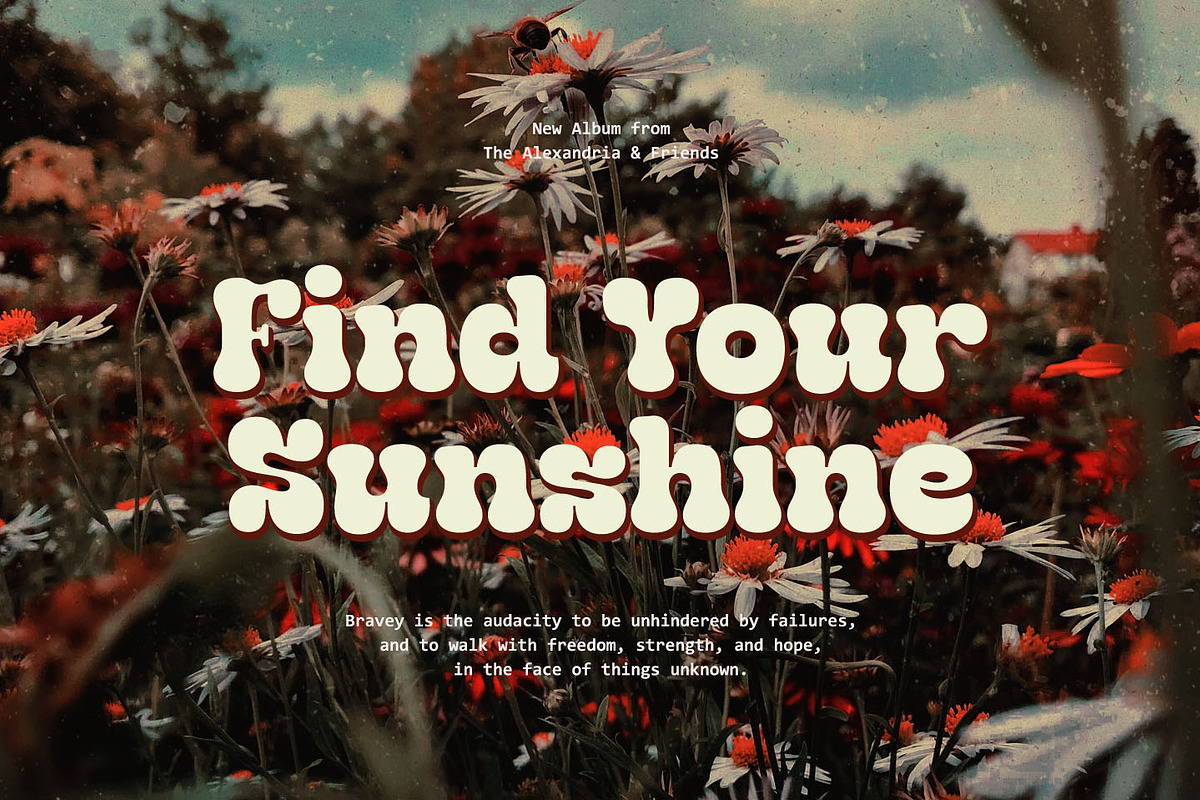 Geska Rolling - Groovy Retro Font, a Slab Serif Font by Kulokale (Photo 4 of 10)