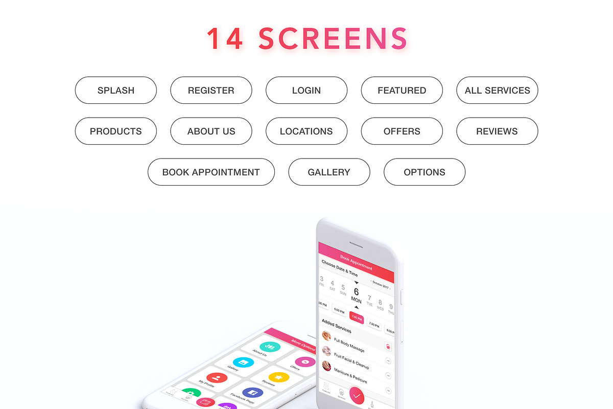 Natural Beauty & Spa Salon UI Kit, an UI Kit Template by App Innovation (Photo 3 of 12)
