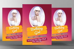 Birthday Girl Flyer, a Flyer Template by PenciGraphics