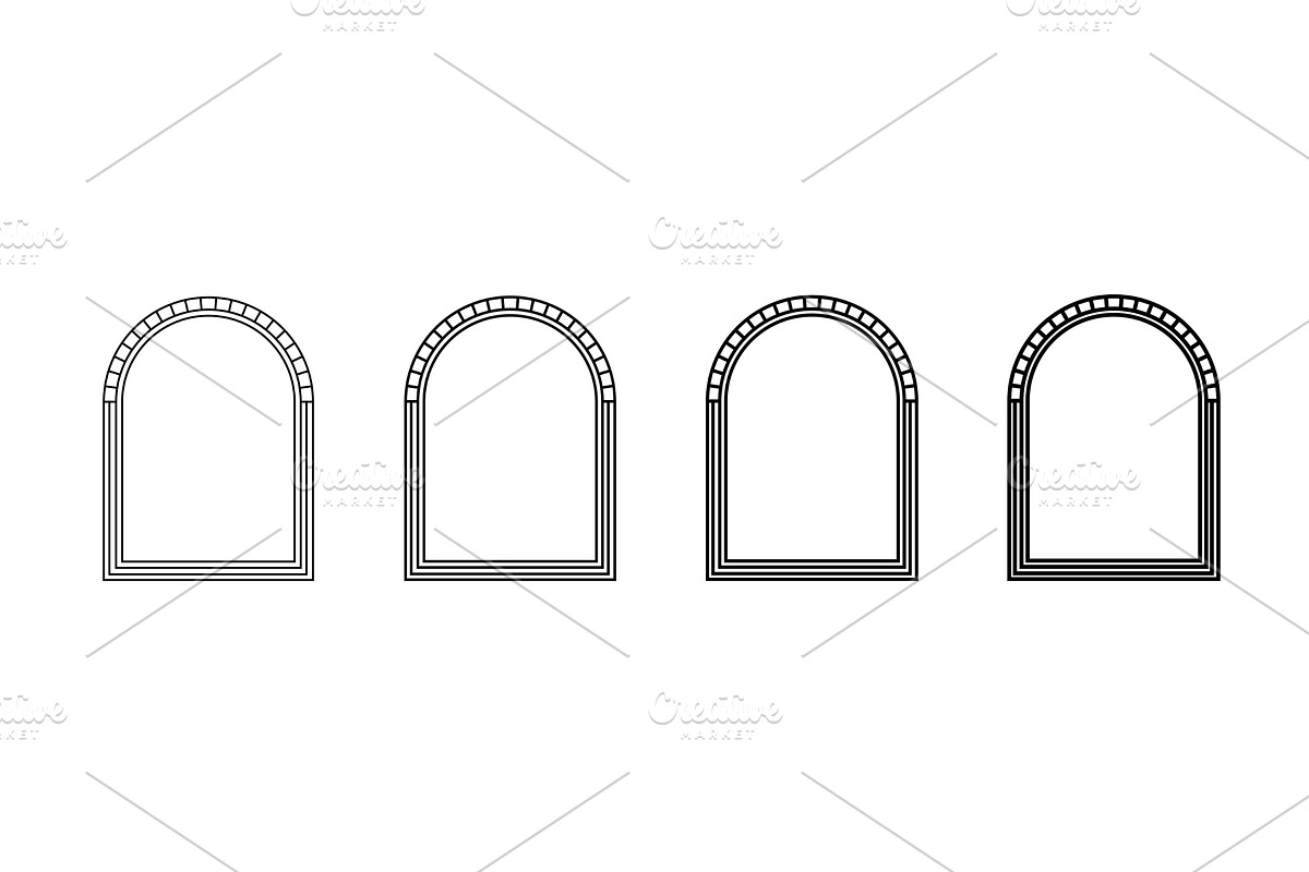 Outline of arches for decoration., an Object Illustration by skripnikbb