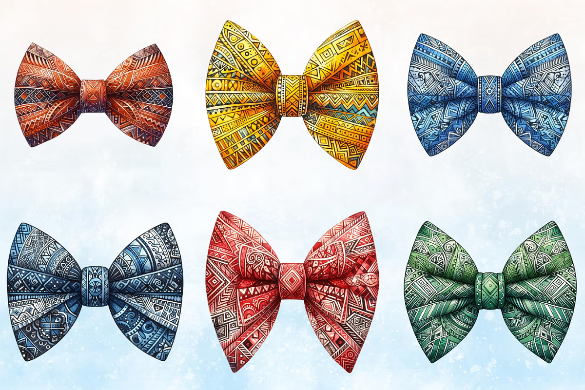 Watercolr Tie Bow Design Bundle, a Seasonal Illustration by Rose Art (Photo 2 of 7)